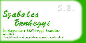 szabolcs banhegyi business card